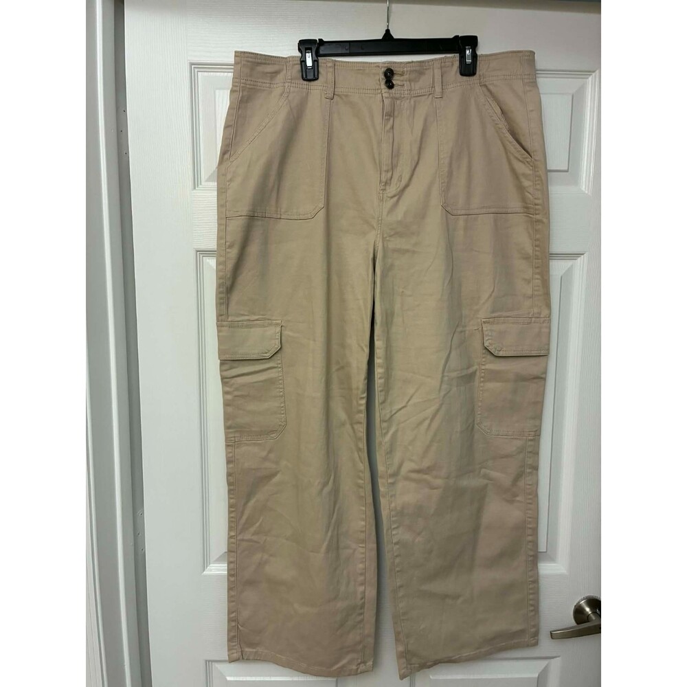 RE Generation Cargo Pants‎ Womens 18 Khaki Utility Stretch Casual Pockets
